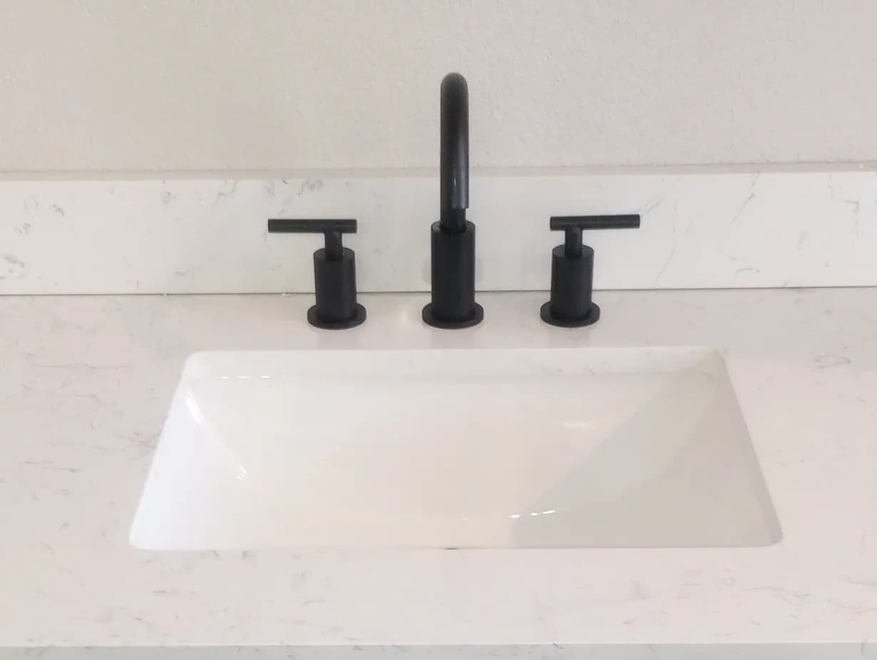 New sink and faucet installation